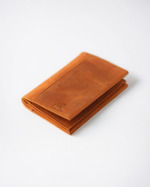 Premium Camel Brown Leather Card Holder Wallet - Ali Leather