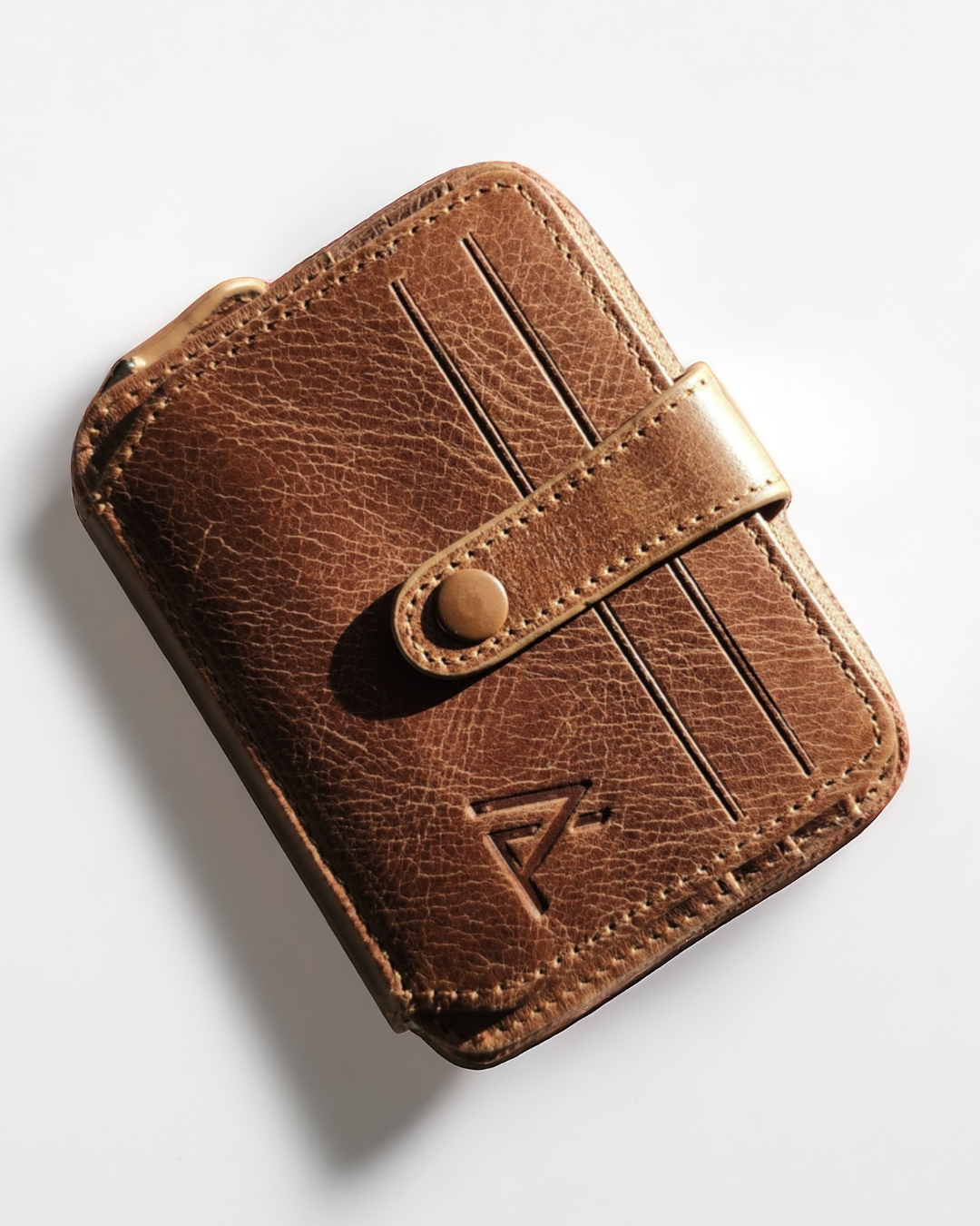 Cash, Card, and Coin Wallet with Button – Premium Leather - Ali Leather