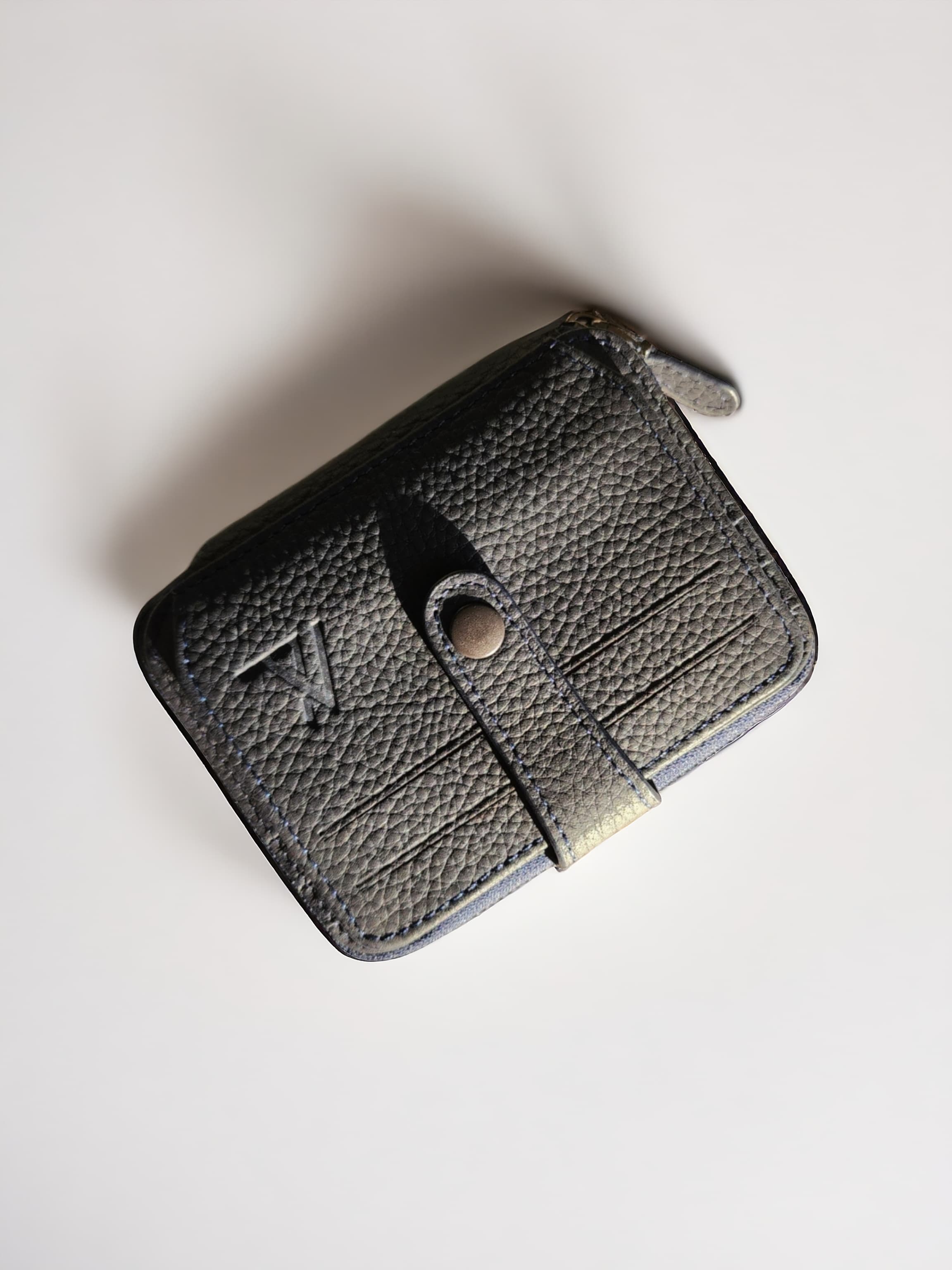 Cash, Card, and Coin Wallet with Button – Premium Leather - Ali Leather